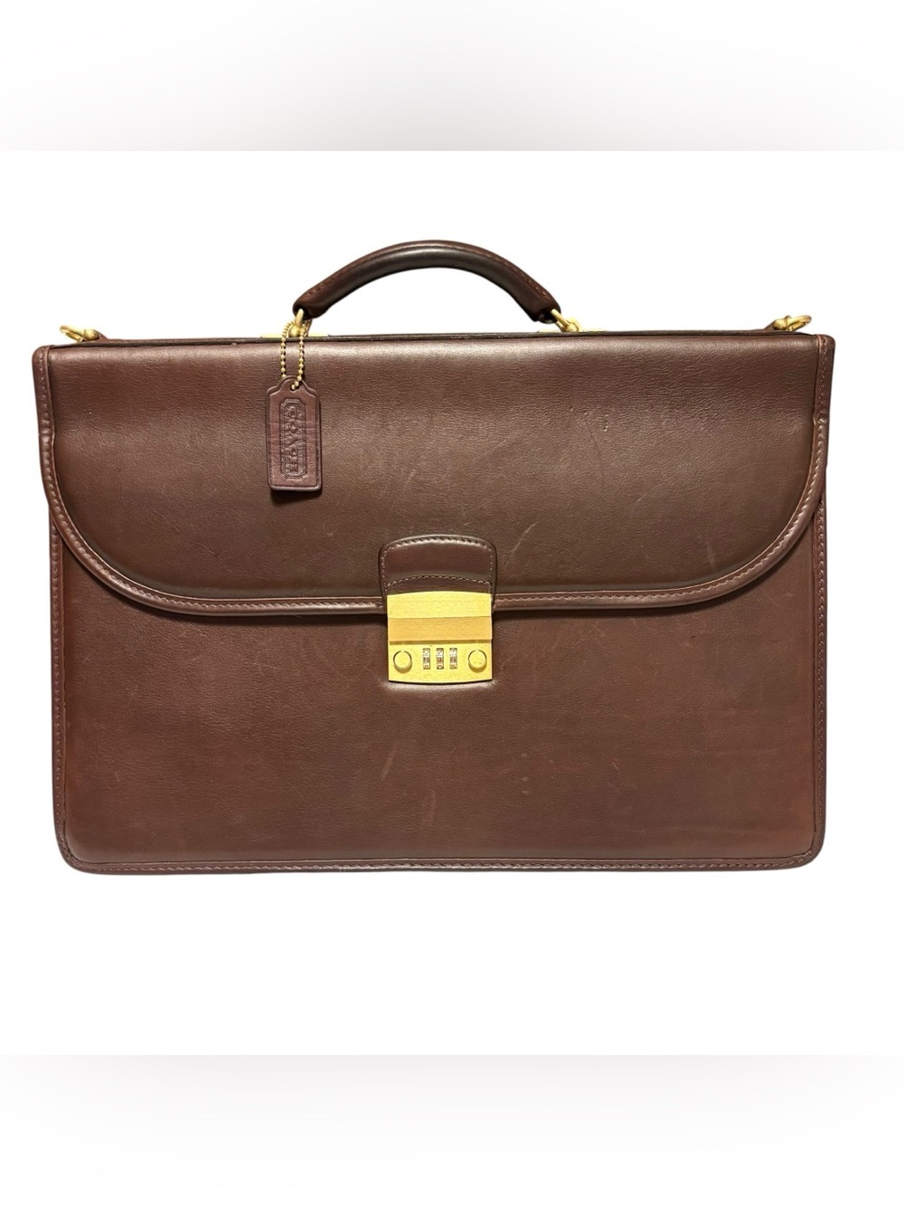 Vintage Coach Courier Brief 5352 Mahogany Leather Briefcase